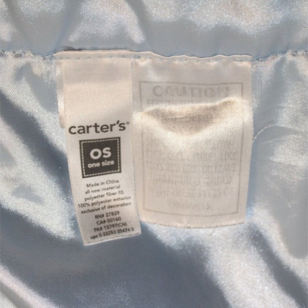 Carters Zebra Blue Lovey Plush Satin Edge Rattle Security Blanket Handsome - Picture 5 of 5